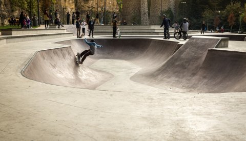 skateparc dans la vallée de la Pétrusse