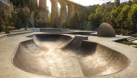 skateparc dans la vallée de la Pétrusse