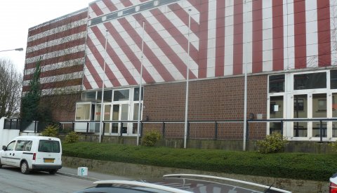 entrée et façade du hall omnisports Bonnevoie