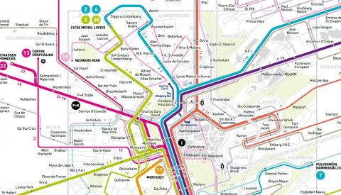 Extrait du plan du réseau des bus municipaux