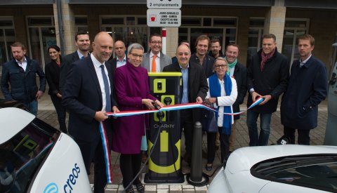 Inauguration des bornes de recharge pour véhicules électriques « Bei der Auer » à Gasperich