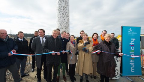 Illustration de l'inauguration du château d'eau Ban de Gasperich 