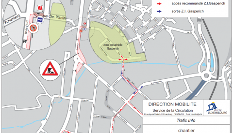 Chantier route d'Esch - Plan