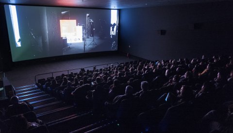 Diffusion d'un film lors du Luxembourg City Film Festival