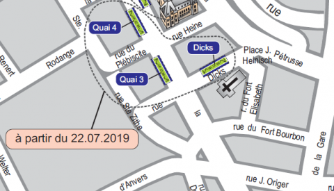 Déplacement des arrêts d’autobus « Paris/Zitha »