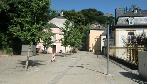 Illustration de la situation actuelle de la place aux abords de la rue de Pulvermuehl