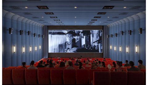 Vue intérieure d'une salle cinématographique